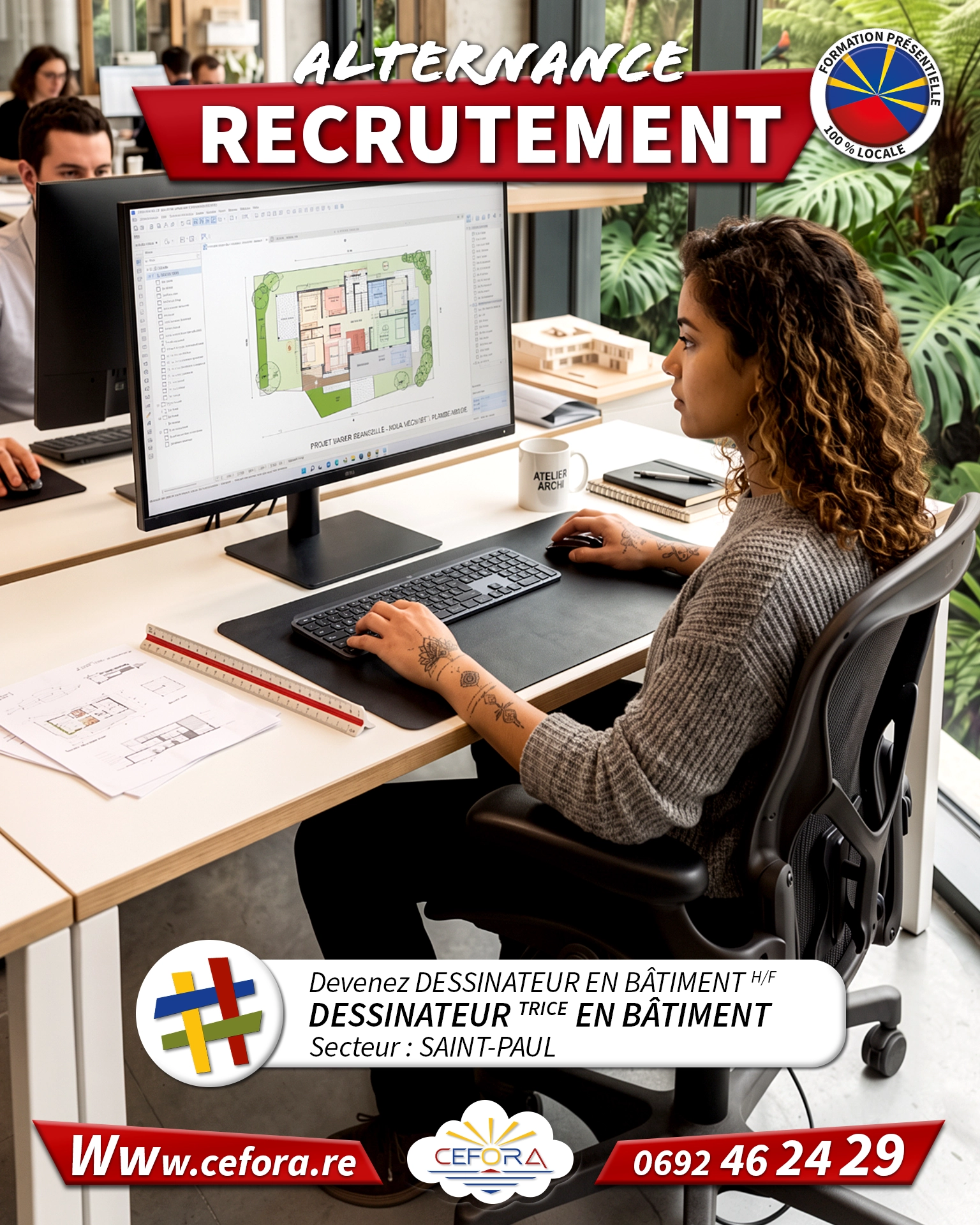Offre d'emploi en alternance de dessinateur en logement individuel à La Réunion 974